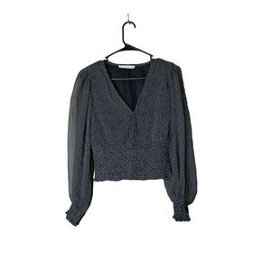 Abercrombie & Fitch Chiffon‎ Cropped Long Sleeve Top Size XS